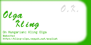 olga kling business card